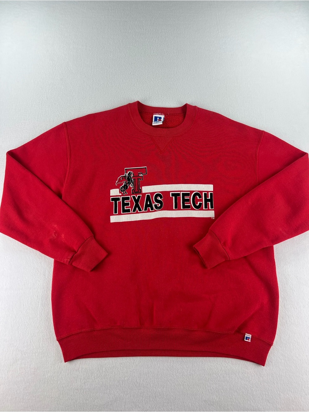 Vintage 90s Russell Athletic Texas Tech Red Raiders Crewneck Sweater Men Size XL